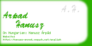 arpad hanusz business card